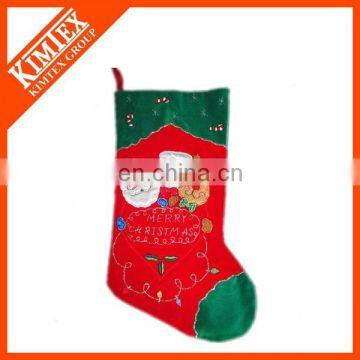 New style wholesale fleece christmas stocking decoration supplies