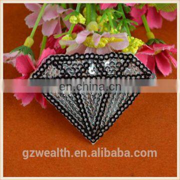 Hot sale custom design sequins embroidery diamond patches for garment