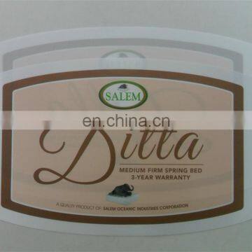 printed satin corner mattress label hotmelt mattress label brand name tag