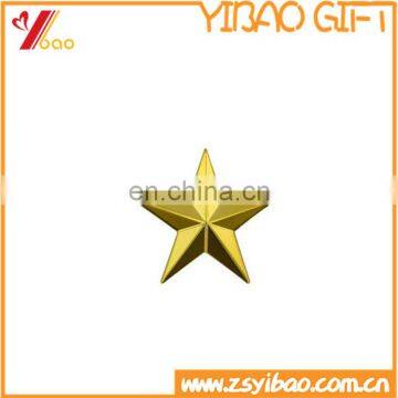 Custom gold & silver plating 3D five-pointed star pin & military badge