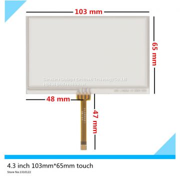 4.3 inch 103mm*65mm Resistive Touch Screen Digitizer LQ043T3DX01/02/03/05 LQ043T1DG01 LQ043T1DG03 touch panel Glass