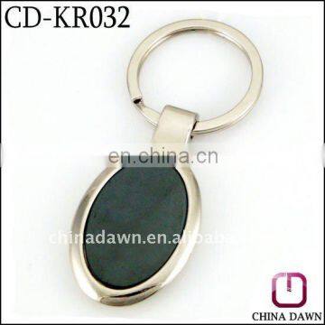 Oval shape blank metal wire key chain with black sheet CD-KR032