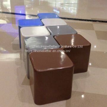 Fiberglass Bench Shopping Mall Stool Modern Bench