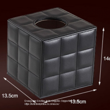 European Modern Square PU Leather Tissue Box Black White Paper Towel Storage Roll Napkin Holder Table Home Decoration photo-2