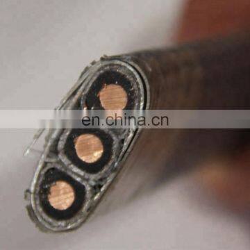 ESP power cable copper conductor PP insulated and NBR sheathed,galvanized steel tape interlocked 13mm2 20mm2 33mm2 42mm2