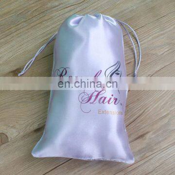 custom brand logo woven hair extensions packaging satin silk luxury bags