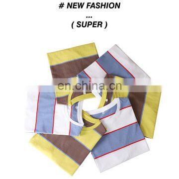 New Short-sleeved Cotton Round Neck Large Striped Short-sleeved Men's T-shirt Loose Shoulder Navy Style Shirt photo-6