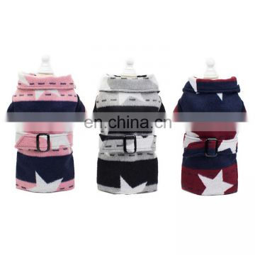 British style cold weather pet woolen dog clothes elegant fleece dog coat