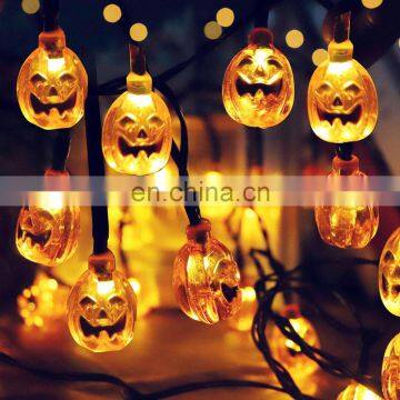 Led Pumpkin Face Style String Light Decoration Solar Powered For Halloween Garden Home Patio Holiday Party