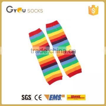 rainbow color stipes kids child leg warmers outdoor socks