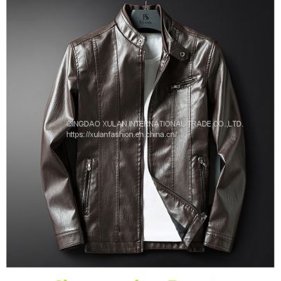 SUPPLY 2021 NEW FASHION MEN'S FAUX LEAHTER ECO PU JACKET