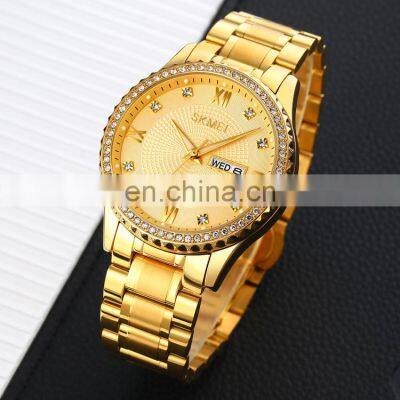 Skmei Watches Men Wrist 1837 Luxury Gold Stainless Steel Waterproof Quartz Watch