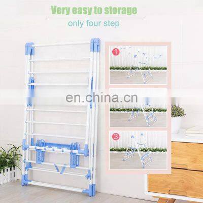 Multi-purpose Free Standing Folding Clothes Drying Rack Household Stainless Steel Rectangular Heavy Duty Clothes Drying Rack photo-5