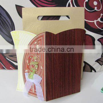 2016 Hot Sale Customized Love Design Wood Wedding Invitation Card With Ribboon photo-2