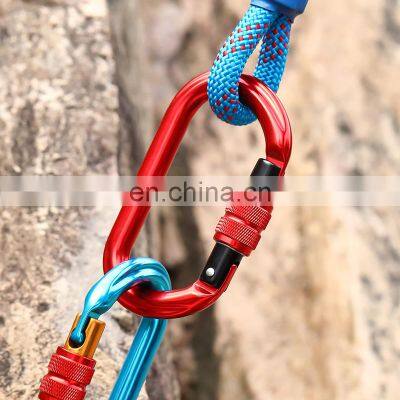 JRSGS Lightweight 25kN Round Aluminum Locking Carabiner Clip with High Quality Snap Hook Climbing S7108B