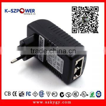 2016 P-series 12Wmax K-180700 802.3af 802.3at Compatible Power Over Ethernet 12V POE injector 12V POE Adapter