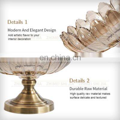 Crystal Glass Large Table Antique Fancy Fruit Bowl Fruit Tray Comport photo-3