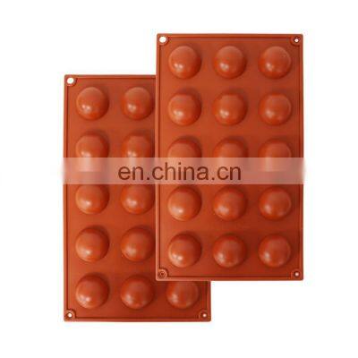 15 Holes Non Stick Semi Sphere Silicone Chocolate Mold for Coco Bomb Cake Jelly Dome Mousse DIY Handmade Bar Soap Making Mold