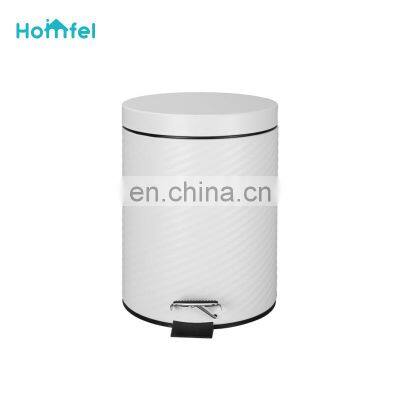 Spiral Pattern Vintage Foot Pedal Trash Can Metal Waste Bin With Inner Bucket Mirror Powder Coating photo-4