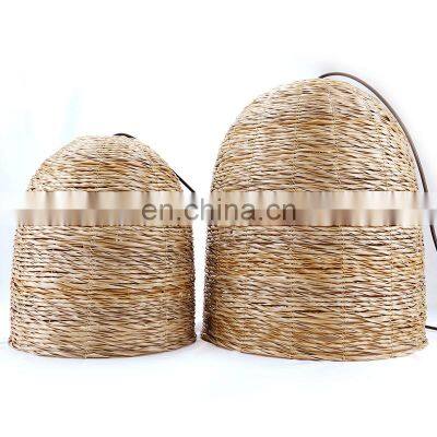 New Style Hand Woven Lamp Covers Natural Decorative Pendant Lamp Rattan Lampshade photo-3
