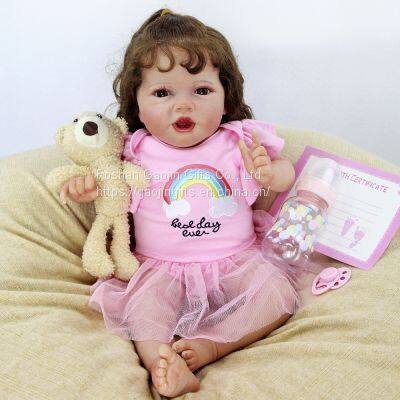 22-inch New Reborn Doll Pure Hand Painted Simulation Baby Doll Soft Realistic Reborn Baby Toys photo-4