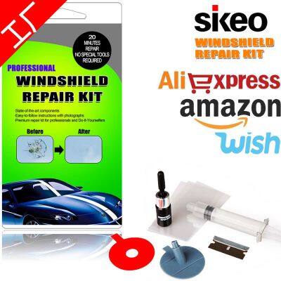 Online wholesale car care accessories windshield repair kit Windshield repair tool cleaning car set glass crack repair kit