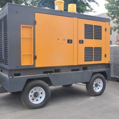 High Pressure Industrial 10 bar 25 bar 30 bar Diesel Portable Screw Air Compressor With Wheels For Mining