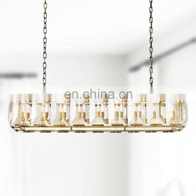 Modern Classic K9 Crystal Square Pendants Chandelier Lighting fixture For Living Room Dining Room Kitchen Island Foyer Lobby