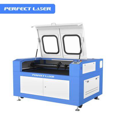 Perfect Laser hot selling fabric cloth paper acrylic double dual head co2 laser engraver cutting machine
