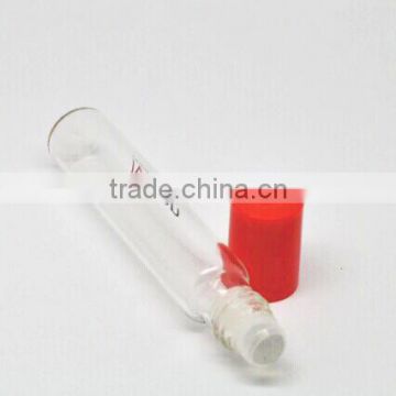 10ml cylinder perfume roll on glass vial with plastic lid