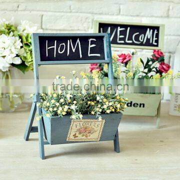 factory prices flower pot with blackboard, wooden planter Wooden Flower Holder with Blackboard