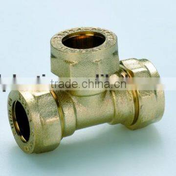 Hight quality copper pipe fittings brass equal tee for copper pipe