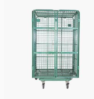 Powder Coated European Supermarket Steel Roll Container Roll Trolley for Warehouse photo-2