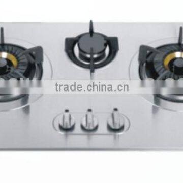 three burner stainless steel table gas stove