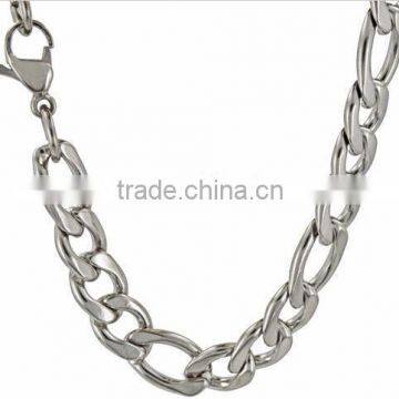 9mm Figaro Stainless Steel Chain, High Polished Heavy Men's Necklace Figaro Chain