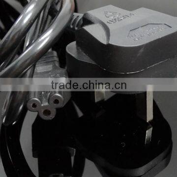 Good After-sales Service British UK Mains Male Plug to IEC C5 Female Socket/3 Prong Mickey Mouse Power Cable 13A (amp) 2m photo-3
