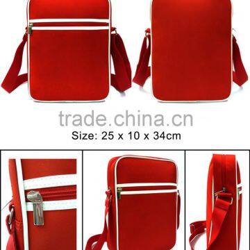 Hot sale Newest fashion high quality promotional Classic Mens Shoulder Bag Red Microfiber