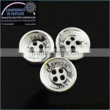 manufacture plated silver 4 hole laser shirt button