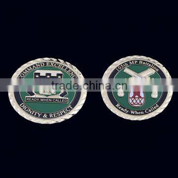 Gun Challenge Coins, Gold Plated And Soft Enamel Filled