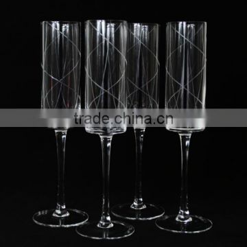 200ML Crystal Champagne Flute with Etched Lines