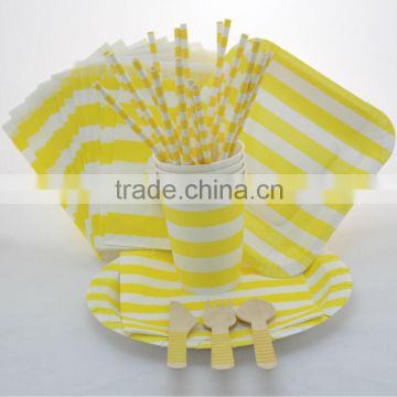 Manufacturer Disposable Party Tableware Paper Plates Straws Cups Napkins