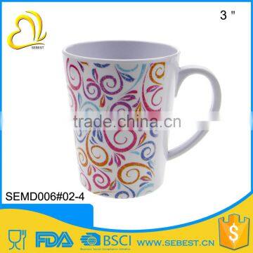 novelty personalized 100% melamine round plastic mug with handles