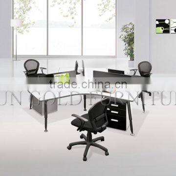 Modern 3 Seats Round Shaped Modular Space-Saved Office Workstation(SZ-WS545)