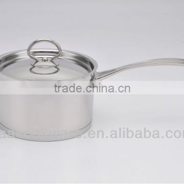 Bakelite Handle Stainless Steel Saucepan with Induction Bottom