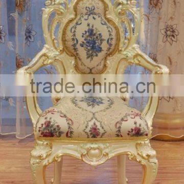 Classical gold caved hotel reception dining chairXY4805