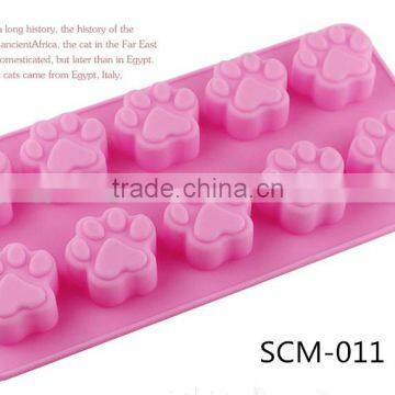 2016 Hot Sale Food Grade FDA and LFGB 10 Hole Cat- Pat Silicone Cake Mold