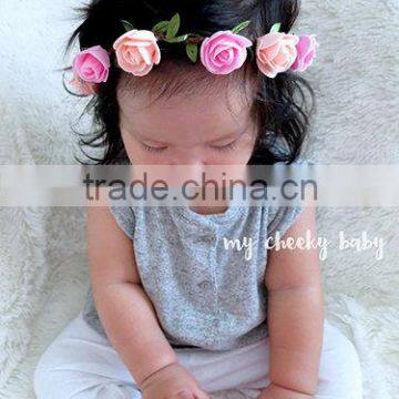 Hot-sales Baby Flower Headband Toddler Summer Flet Flower Headband Kids Flower Elastic Headband Wh-1753 photo-2