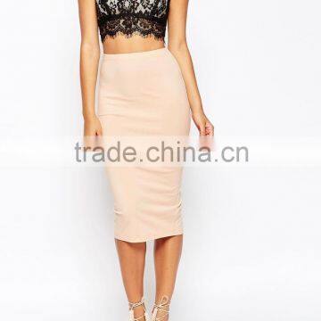 center back slit long plain pencil skirt/dress design/manufacture