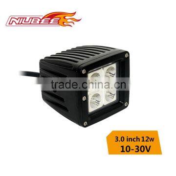 Square Shape Auto 12W Car Led Work Lamp for Truck