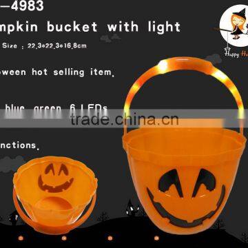 Pumpkin bucket with light